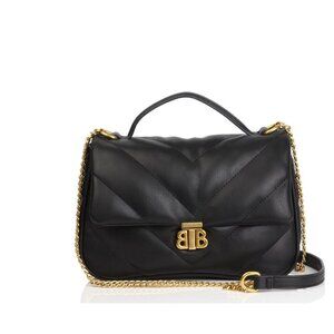 Bienali Zoe Quilted Chunky Flap Crossbody Purse Black